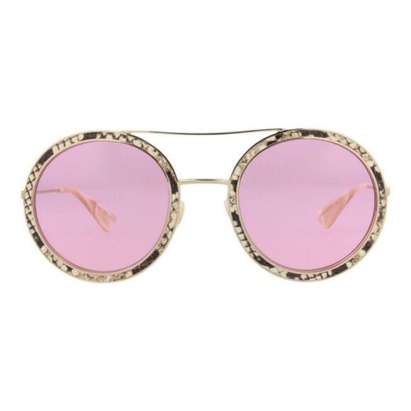 Gucci Womens Round/Oval Ivory Gold Pink Fashion Designer Eyewear - Picture 1 of 4